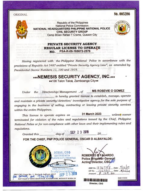 sosia security license verification|Security Licensing Division (SLD) .